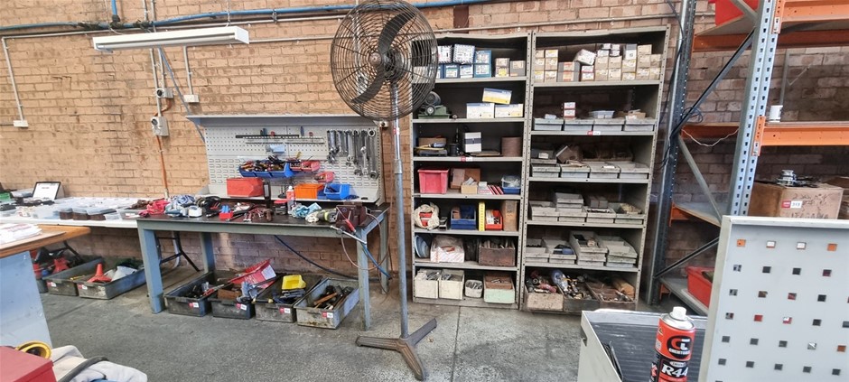 1 bay of shelving including contents