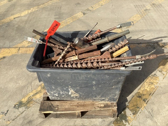 Various Types Of Drill, Chisel, Auger Bits, Crate Of