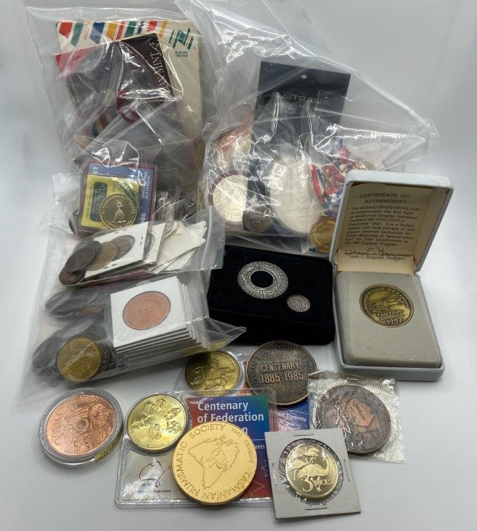 Approx. 211 x Asstd AU & World Commemorative Medals, Badges and Tokens