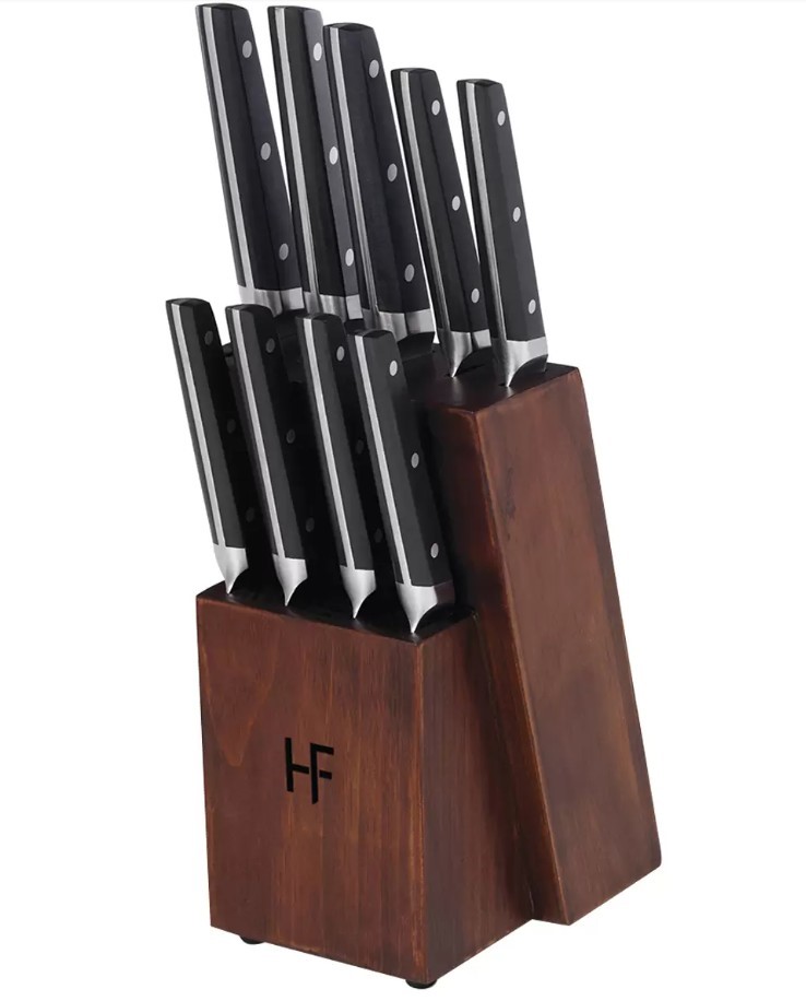 Hampton Forge Knife Block Set 10 Piece Black. You must be 18 years or o