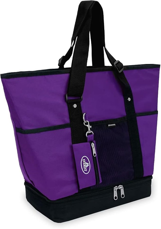 Everest Luggage Deluxe Shopping Tote, Dark Purple/Black, One Size, Deluxe S