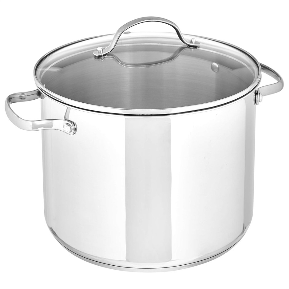 AMAZON BASICS Stainless Steel Stock Pot with Lid, 7.6L / 8-Quart, Silver.