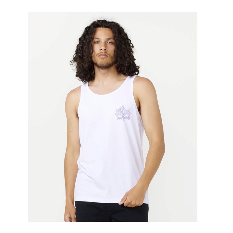 RIP CURL Men's Voodoo Tank Top, Size 2XL, White. RRP: $45.99.  Buyers Note