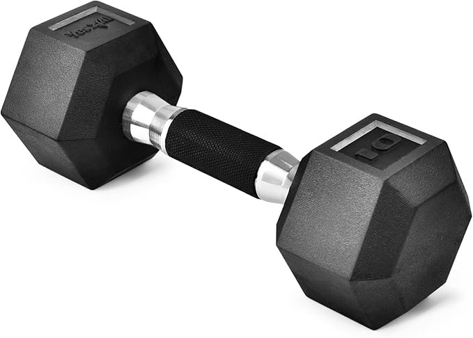 Yes4All Dumbbell Rubber Grip 15lbs - 50lbs Single - Heavyweight Dumbbell fo