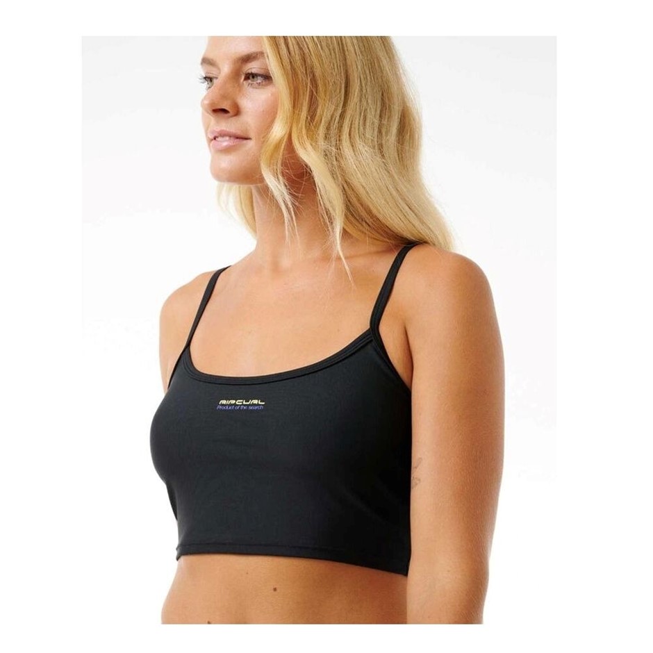 RIP CURL Women's Search D-DD Tank Bikini Top, Size L, Black. RRP: $79.99.