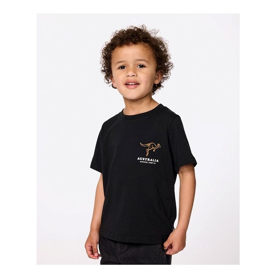 RIP CURL Boy's Road Trip T-Shirt, Size 3-4, Black. RRP: $29.99.
 