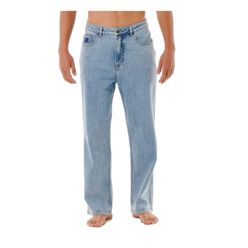 RIP CURL Men's Dosed Denim Pants, Size 28, Washed Blue. RRP: $139.99.  Buye
