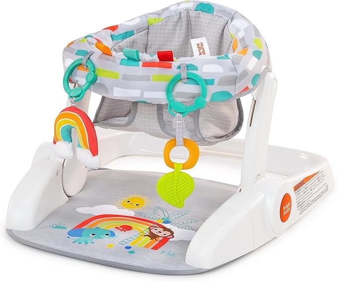 BRIGHT STARTS Learn-to-Sit 2-Position Baby Floor Seat With Toys.