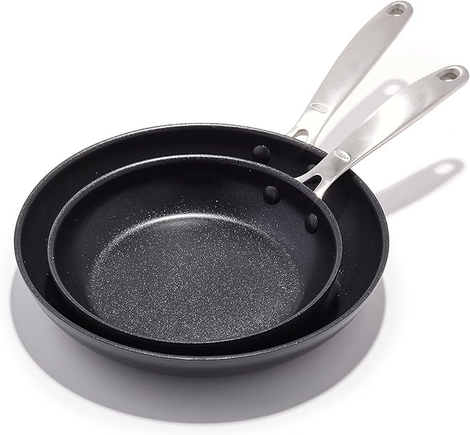 OXO Enhanced 8" And 10" Frying Pan Skillet Set. NB: Has Been Used, Not In O