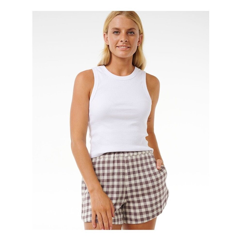 RIP CURL Women's Premium Surf Check Shorts, Size XS, Eggplant (2145). RRP:
