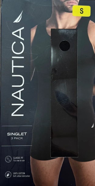 Nautica Singlet 3 pack. Black Size S