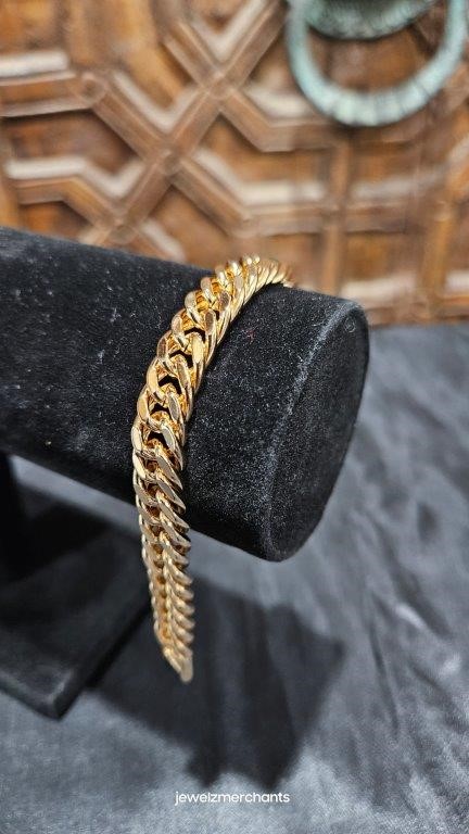 18KGold Filled /Italy Stamped Cuban Bracelet -20cm