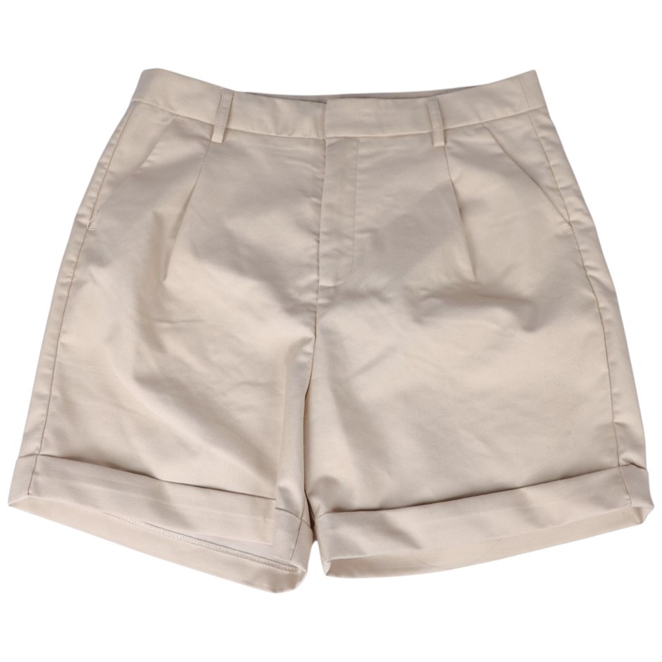 ADVENT Women's Tailor Pleated Shorts, Size M, Stone. Buyers Note - Discoun