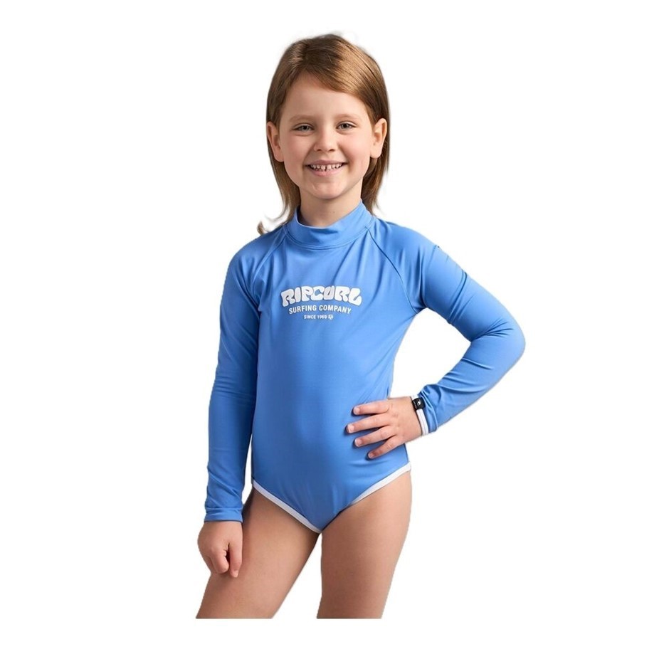 RIP CURL Girl's Surf Puff Long Sleeve Surf Suit, Size 5-6, Mid Blue. RRP: $