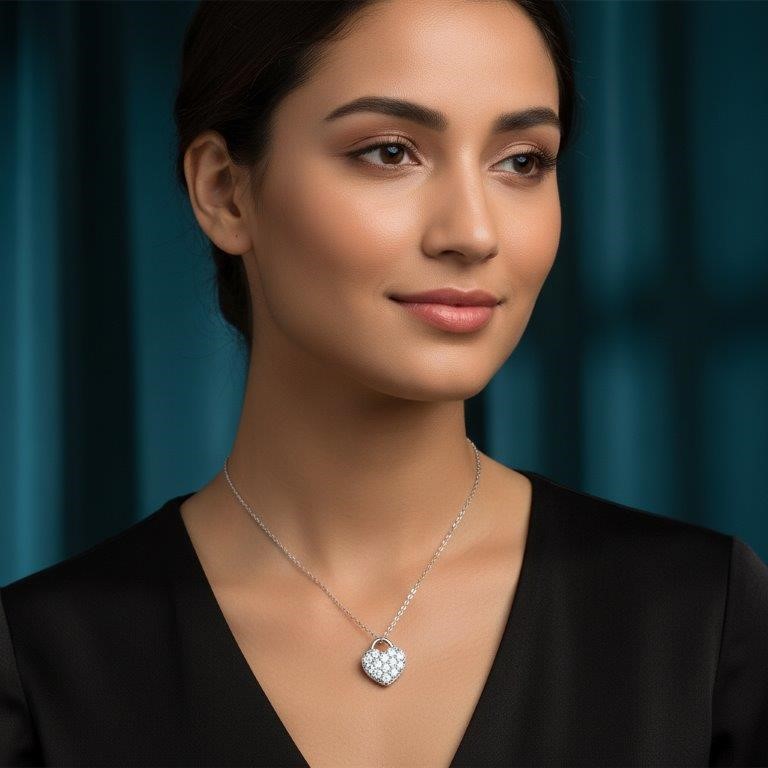 GRA Moissanite White Brilliant Cut 925 Sterling Silver Pendant-VVS1