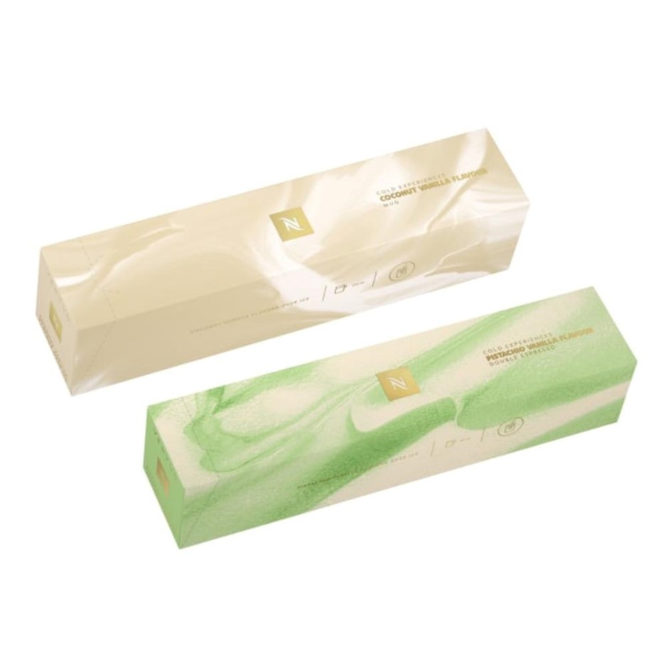 2x Nespresso Capsule Sleeves. Pistachio & Coconut Vanilla Flavour.