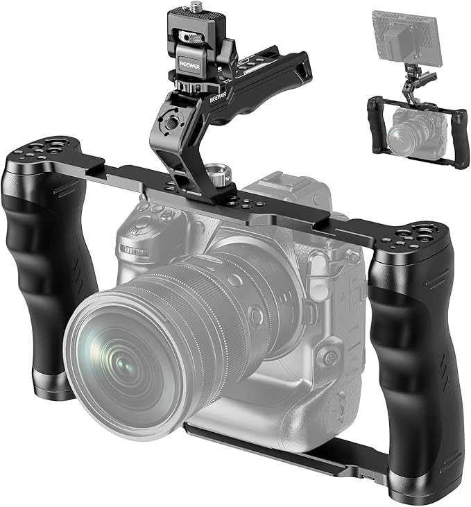 NEEWER Universal Camera Cage with Top Handle & Cold Shoe Monitor Mount, Arc