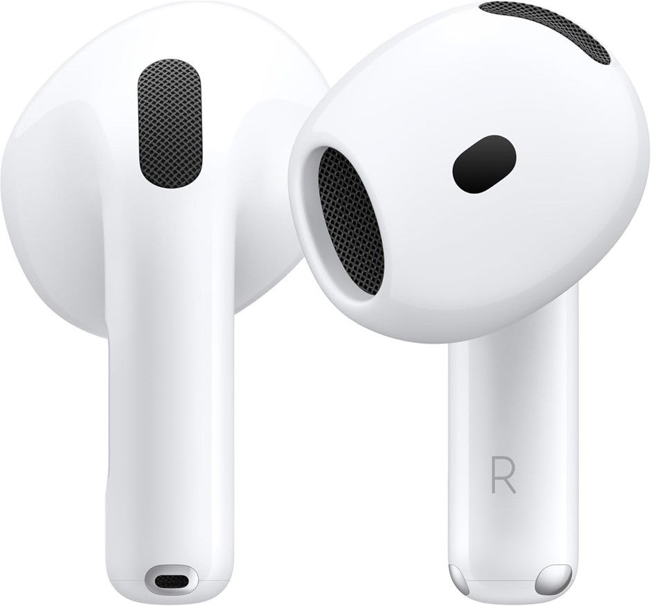 APPLE AirPods 4. Model A3050 A3053 A3058. S/N: H9WTPY21YK. Limited Warranty