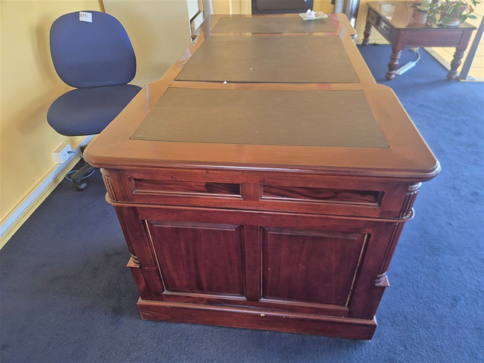 Leather Top Timber Desk