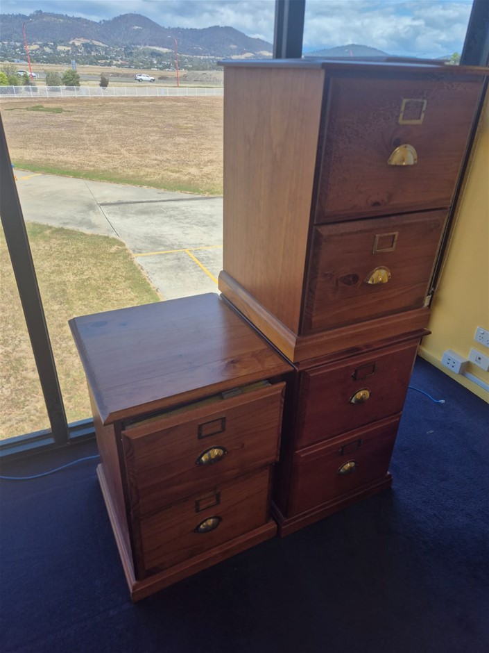 2 Drawer Timber Filing Cabinets