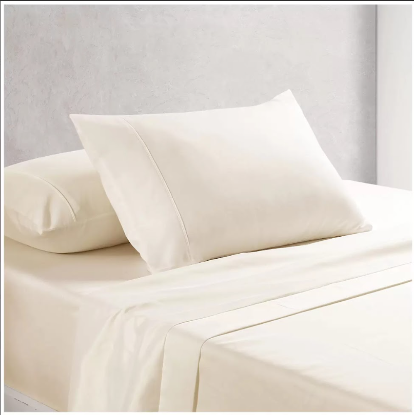 Onkaparinga Cotton Rich 1500 Thread Count Sheet Queen 4 Piece Set Cream