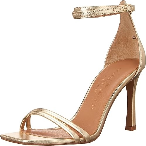 CHINESE LAUNDRY Jasmine Metallic Sandal Heels, US 9.5, Gold Buyers Note -