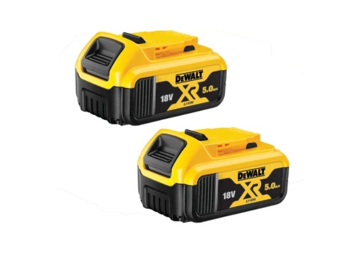 DeWALT 18V XR 5.0Ah Battery Twin Pack. Model DCB184P2-XE.