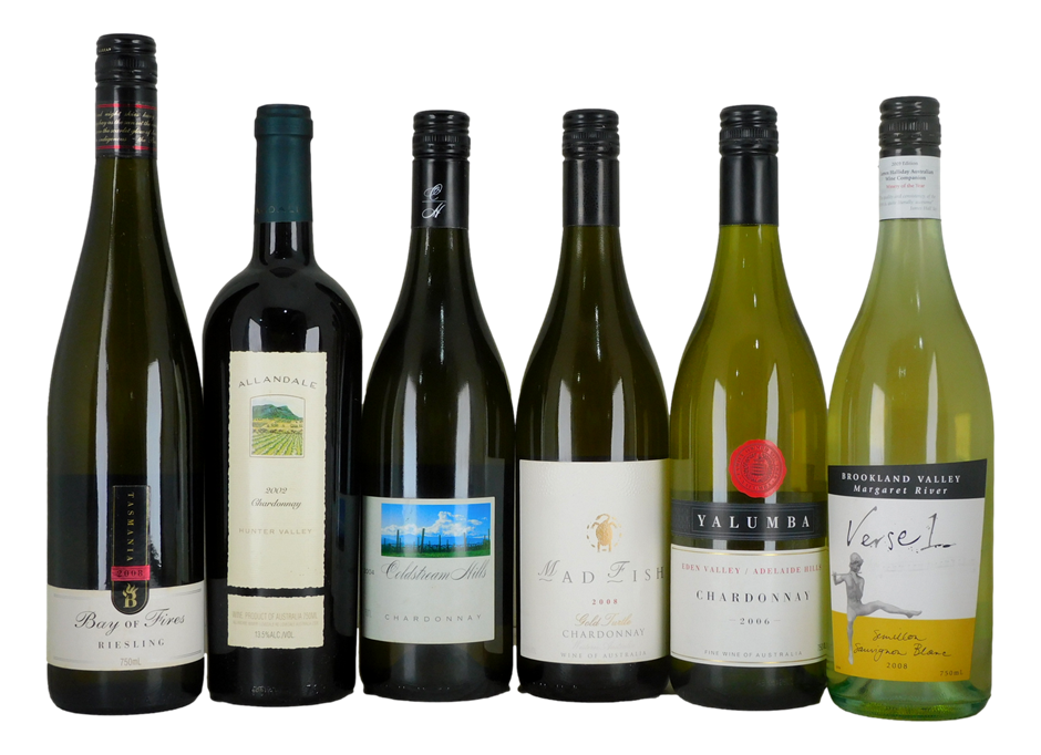 Pack of Assorted White Wine (6x 750mL), Multi Region.