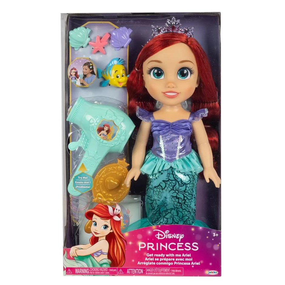 DISNEY Princess Large Doll and Hair Play Set, Princess Ariel