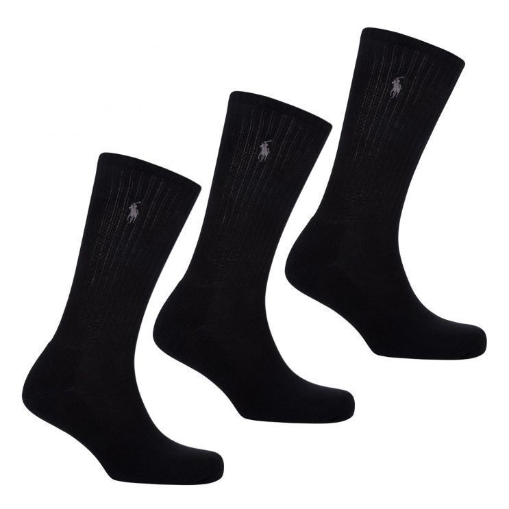 6 Pairs x POLO RALPH LAUREN Men's Classic Sport Socks, Sock Size 10-13, Cot