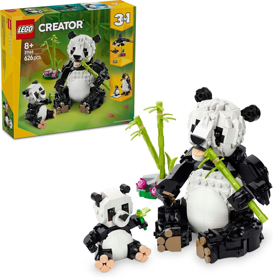 LEGO Creator 3in1 Wild Animals: Panda Family Kids Toy for Girls 6-8, Nature