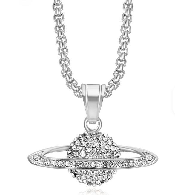 Italy 925 Silver Hip Hop Men's Necklace (Stamps)-Free Chain