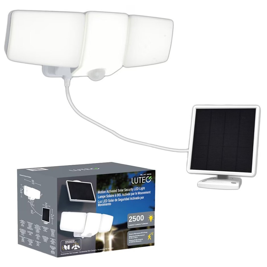 LUTEC Motion Activated Solar Security LED Light 2500 Lumens