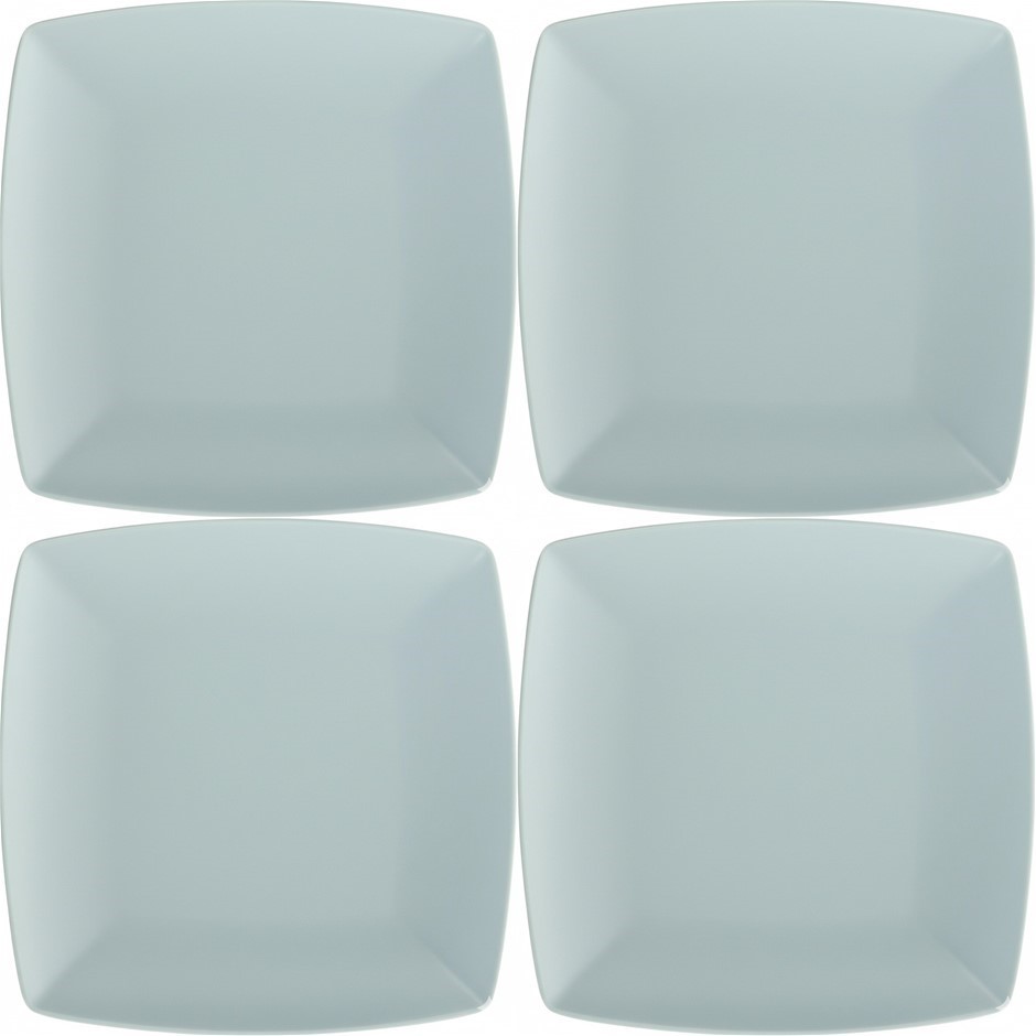 GIBSON Soho Matte 4 Plates Dinnerware, Plastic Melamine, Mint