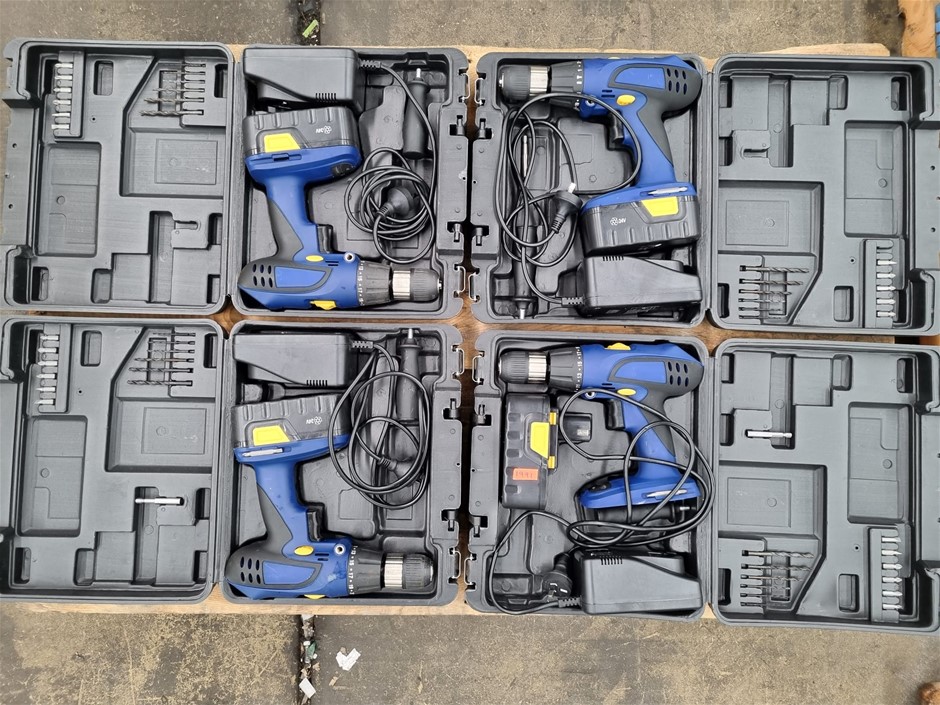24V Cordless Drill Kit, 2-speed Gearbox x 4 units