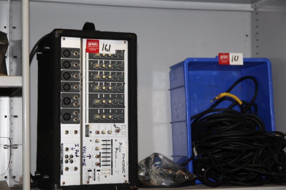 Phonic Power Mixer POWERPROD 620 Amplifier with Speakers & Cables