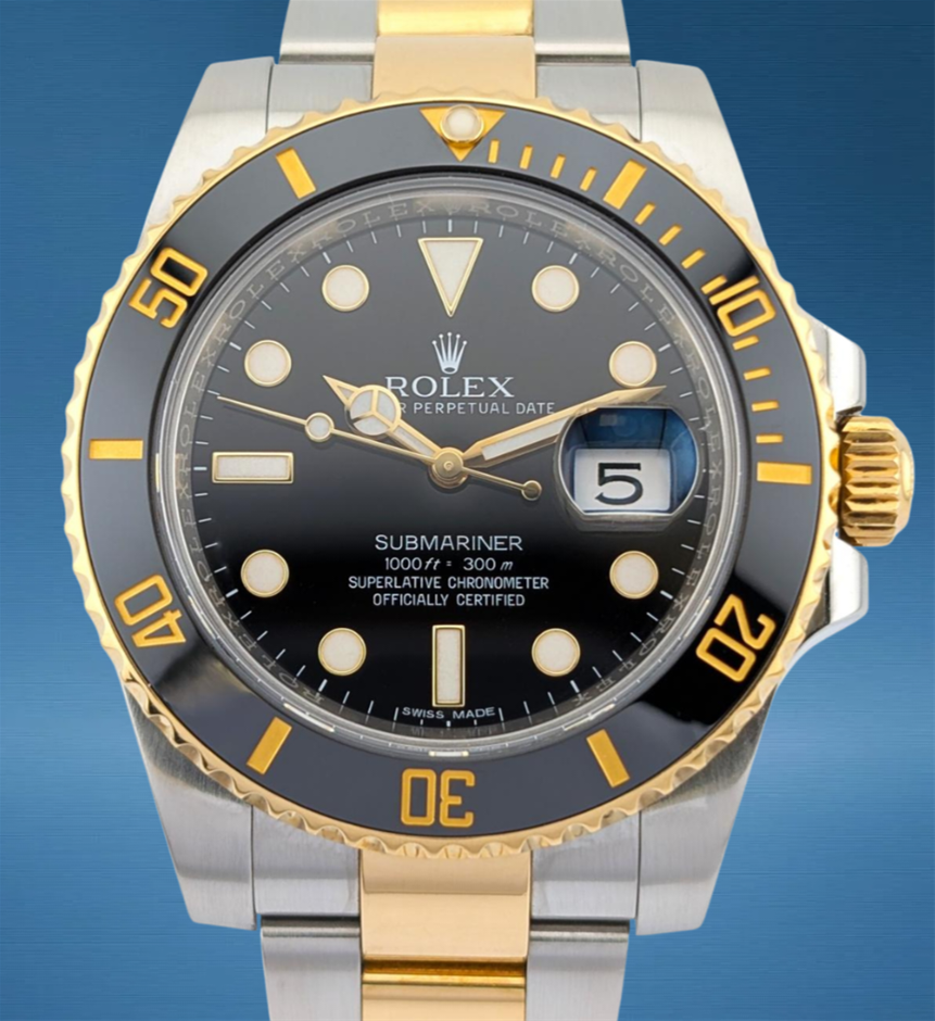 Rolex 116613LN Submariner Date Two-Tone 40mm BxP & COA