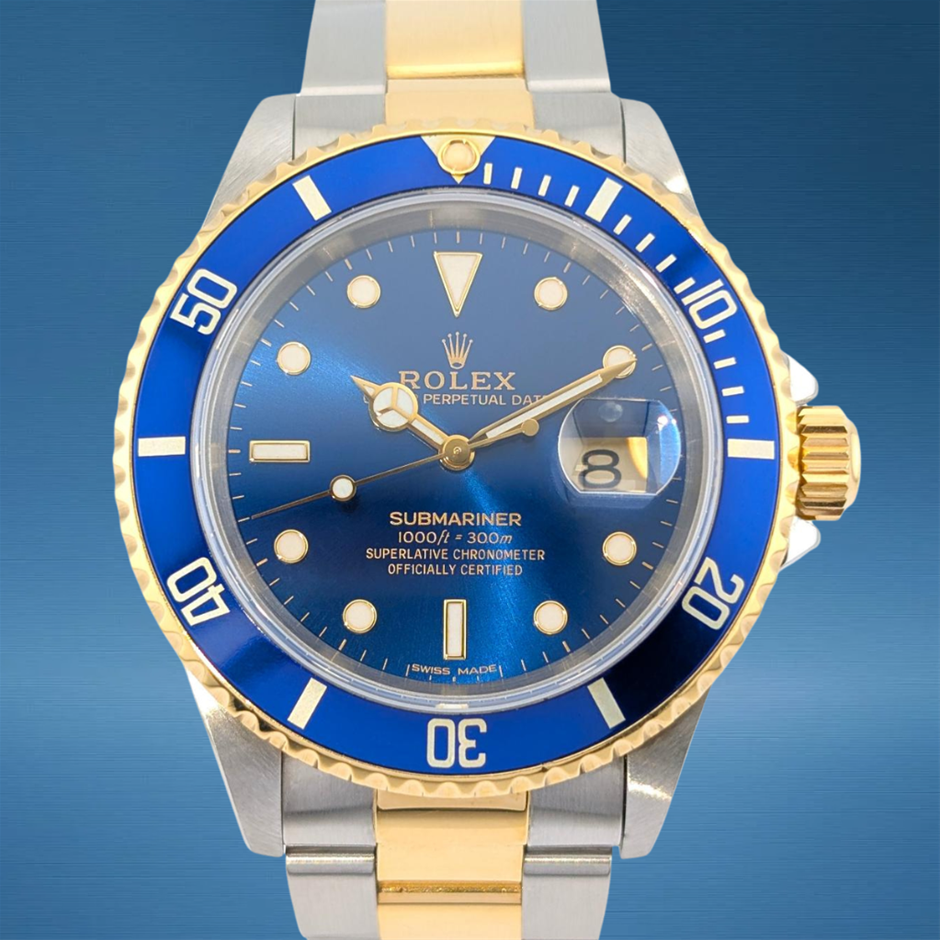Rolex 16613LB Submariner Date Two-Tone Bluesy 40mm 1998 BxP