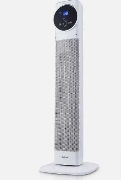 GOLDAIR 2200W Ceramic Tower Heater. NB: No box. Dusty from storage.