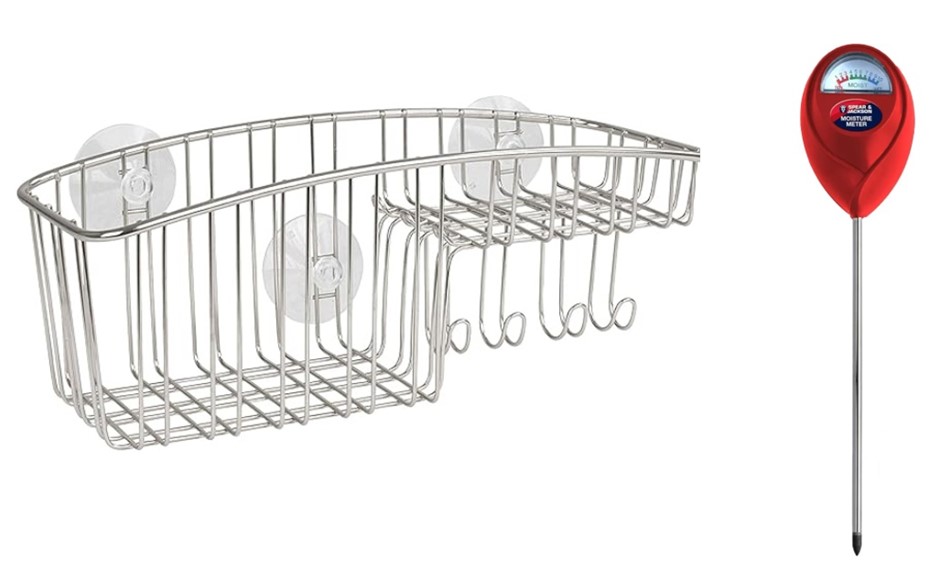 HOME & GARDEN BUNDLE: Spectrum Contempo Stainless Steel Shower Caddy + Spea