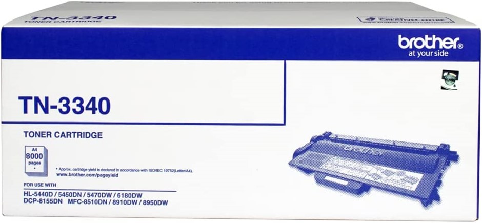 BROTHER Genuine TN-3340 Black Toner Cartridge. NB: Origina box is sealead a