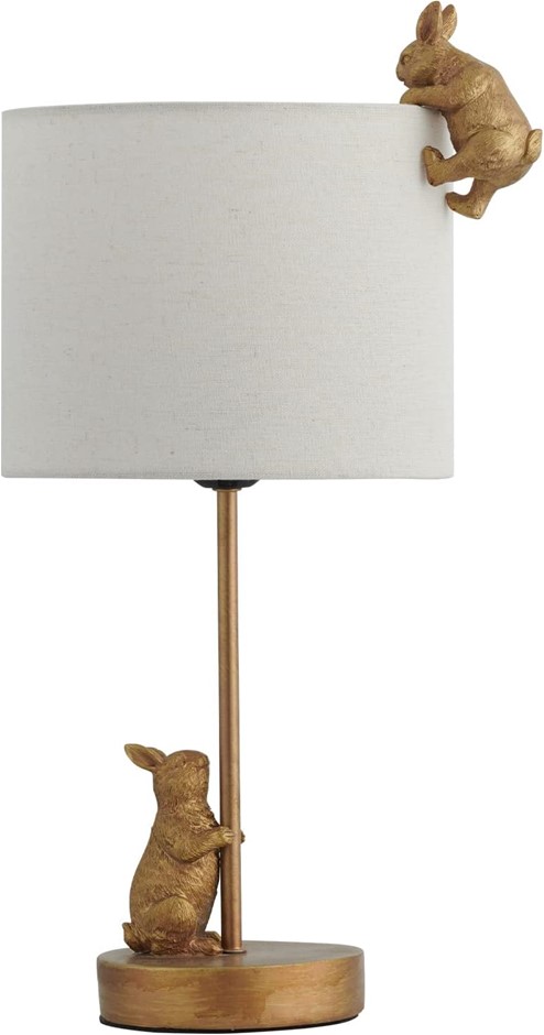 LEXI LIGHTING Animal Inspired Table Lamp, Two Rabbits Playing, Playful Uniq