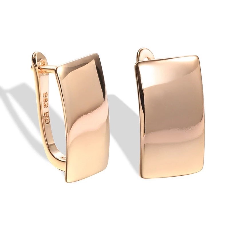 Rectangular Geometric Earrings in Rose