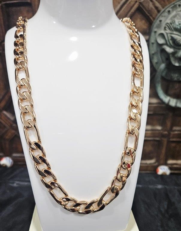 18KGold Filled/Italy Stamped Figaro Chain -60cm