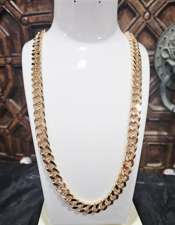 18KGold Filled/Italy Stamped Cuban Chain -60cm