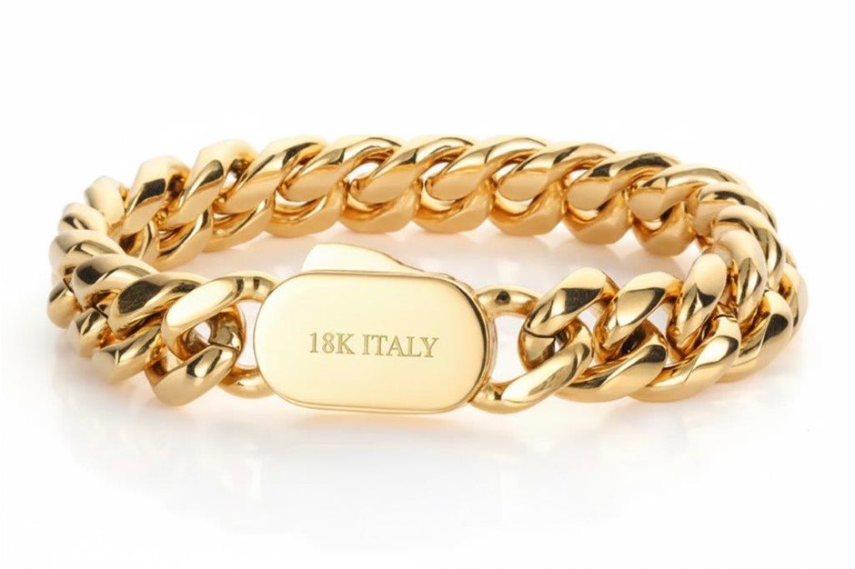 18k Italy Stamped  Yellow Gold Filled Bracelet-Quality Guarantee-20cm