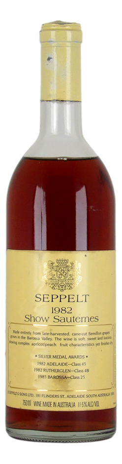 SEPPELT Show Semillon Sauternes 1982 (1x 750mL), Barossa Valley. 5* Prov
