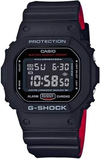 CASIO G-Shock Men's Black Digital Watch with Black Band, DW5600HR-1A.