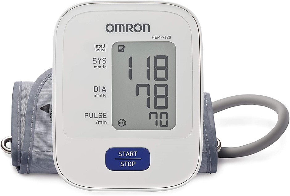 OMRON Basic Upper Arm Automatic Blood Pressure Monitor. NB: Water Damaged O