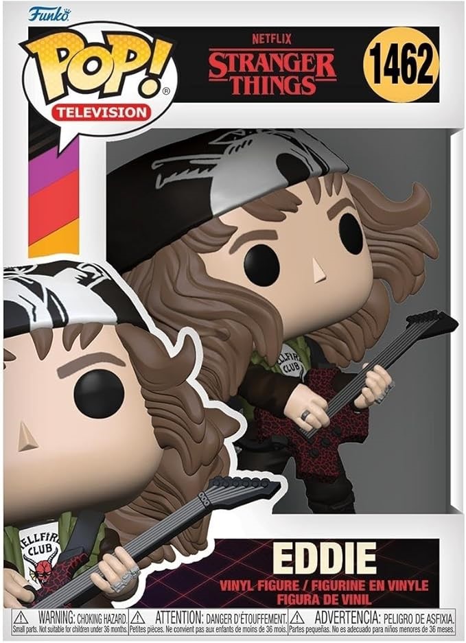 Funko POP! TELEVISION: Stranger Things - Hunter Eddie with Guitar. NB: Dama